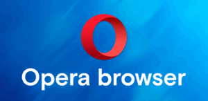Opera logo on blue background
